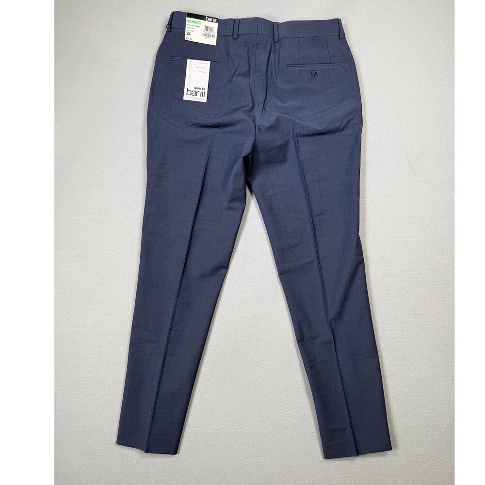 Bar III Men's Slim-Fit Wool Blend Dress Pants blue-34x32 $175 - Picture 4 of 8